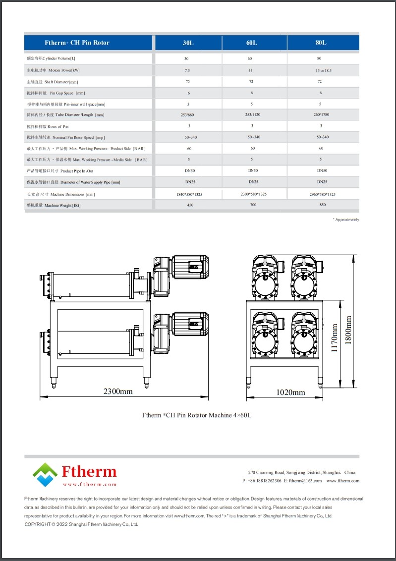 Ftherm Scraped Surface Heat Exchangers